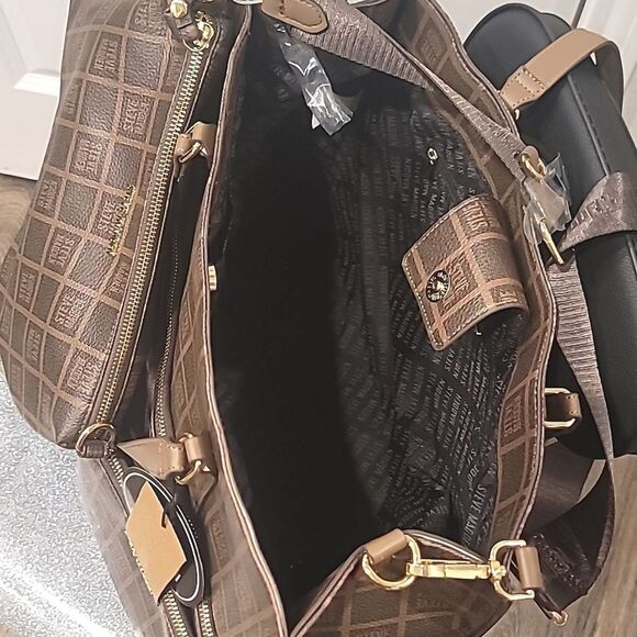 Steve Madden BOlivia Logo Tote Bag- Multi/Cognac - Picture 9 of 12